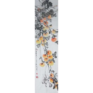 手绘花鸟画中式玄关装饰画四尺对开竖幅走廊过道壁画事事如意国画