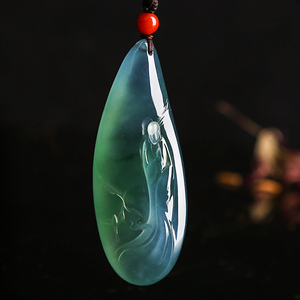 羊子珠宝 悟道 老坑冰种起莹起胶多彩变色蓝紫随形佛 翡翠吊坠