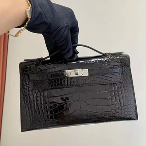 进口美洲鳄鱼皮手缝定制凯莉包迷你一代22cm凯丽包手提真皮女包