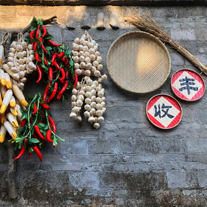 五谷丰收挂件辣椒玉米大蒜仿真农产品农家乐火锅店餐厅墙面装饰品