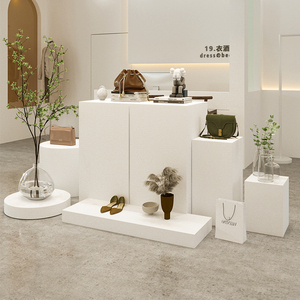 模特地台服装店软装橱窗陈列道具摆放展示台女装店铺方形底座摆台