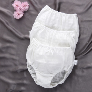 儿童全纯棉内裤 白色纯净版1-6岁男女宝宝三角面包裤内衣睡衣短裤