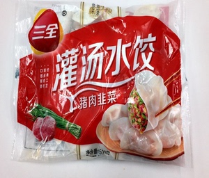 三全灌汤猪肉韭菜水饺500g*20袋 肉嫩多汁鲜美可口速食早餐速冻品