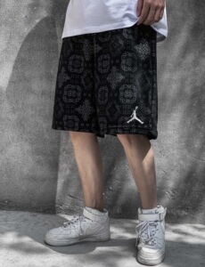 clot潮牌aj飞人陈冠希edc联名air丝绸直筒篮球短裤休闲裤情侣纯棉