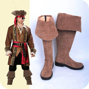 000人付款淘宝加勒比海盗鞋子 海盗cos鞋子黑色款海盗靴子cosplay鞋
