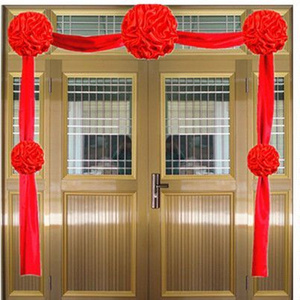 大红花球新房大门红绸布花乔迁新居入伙挂门大红花结婚婚房红绣球