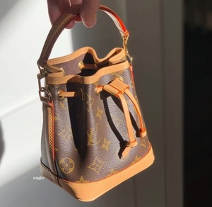 *现货* lv路易威登新款nano noe 抽绳老花小水桶包斜挎包m81266