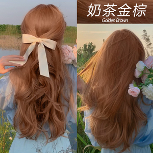 奶茶金棕色染发剂膏女2022流行色显白冷茶灰植物纯头发金黄色天然