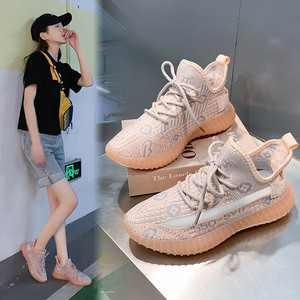 恩施耐克夏季椰子鞋女飞织透气平底学生350百搭情侣网鞋女跑步休