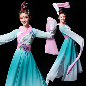 水袖舞蹈服装古典舞演出服女飘逸中国风仙女惊鸿舞采薇舞汉服成人
