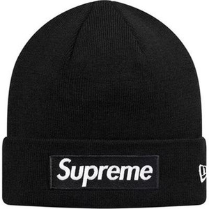 supreme 18fw box logo 大标经典刺绣logo针织帽 保暖毛线冷帽