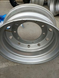 欧曼斯太尔货车方向前轮专用平口顶加厚真空钢圈轮毂12r22.5轮胎