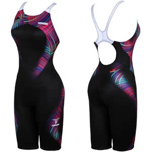 韩国代购tornado 龙卷风泳衣女 专业连体五分及膝 时尚竞速游泳衣