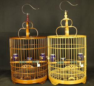 包邮!紫竹鸟笼 画眉鸟笼 四喜 梧桐鸟 画眉笼 竹笼 大鼓底