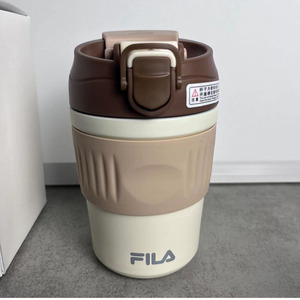 斐乐fila不锈钢350ml咖啡杯 多功能直饮吸管车载便携防烫保温水杯