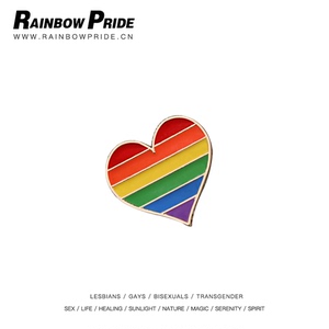 rainbowpride六色彩虹旗胸针徽章米奇love同志lgbt饰品爱心旗帜标