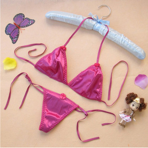 包邮 性感比基尼丁字裤 女士内衣内裤 系带低腰无痕三点式t裤文胸