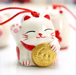 日式和风陶瓷招财猫风铃金元宝客大开运爱缘招财招福猫车饰20余款
