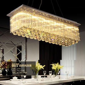 现代简约餐厅灯长方形餐厅吊灯欧式led水晶吊灯吧台吊灯创意灯具