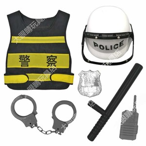 幼儿园区角玩具儿童职业体验道具消防员服装背心帽子小交警察装备