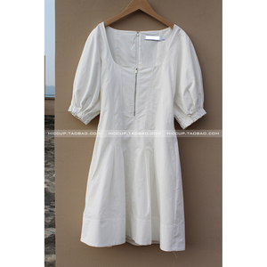 edison时尚前线淘宝中式复古刺绣苎麻宽松连衣裙盘扣改良短款旗袍