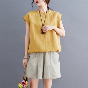 亚麻套装女宽松夏季