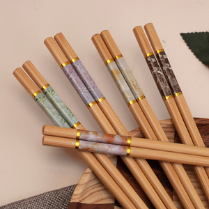 健康楠竹筷子耐高温家用5-10双装成人不易发霉木一人一筷好夹油炸