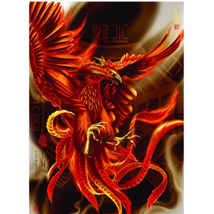 新款dmc正品十字绣套件 客厅玄关竖版风水招财画 古代四神兽朱雀