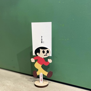 【现货】日本中古 昭和 飞出小子 木质造型立牌照片夹 便签夹摆件