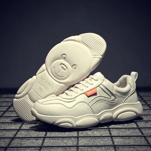 小熊鞋底小白鞋男