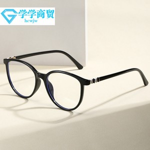外贸风TR90防蓝光眼镜弹簧脚平光镜光学架插芯圆形眼镜框81354