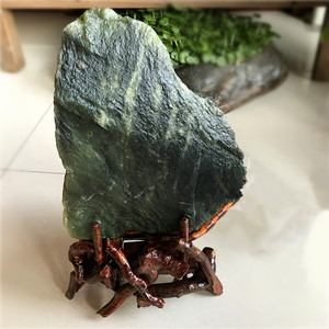 岫玉原石摆件客厅 天然玉石奇石镇宅观赏毛料小摆件 招财乔迁礼品