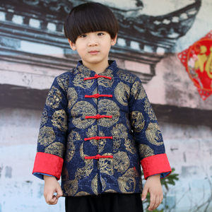 桐花坞儿童唐装男童冬装加厚棉服纯棉男宝宝棉袄外套中国风新年装