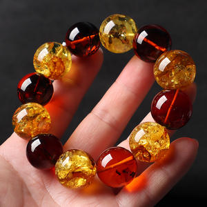 亲宝水晶天然琥珀手链手串女男情侣款饰品礼物 北方之金有机宝石