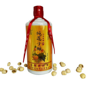 杭州建德特产荷花仙牌纯里叶莲子酿10年陈莲子酒52度 500ml单瓶