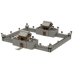 积木玩具兼容小颗粒秦朝场景男孩拼装秦始皇军队古代大型摆件城墙
