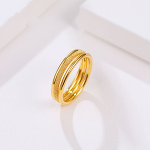 000人付款天猫网红三生三世的黄金戒指女999足金素圈情侣戒指男一对细