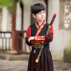 男童汉服超仙中国风小男孩唐装少爷服侠客儿童古装大童演出服秋季