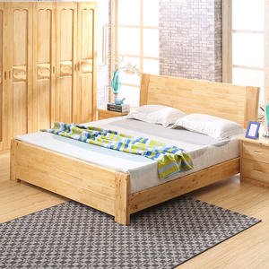 重庆马得力原木家具经济型简约现代全柏木床纯实木双人床中式风格