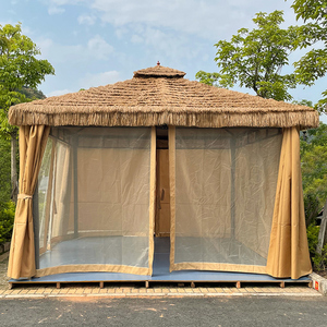 农家乐遮阳棚花园草棚露天雨棚民宿庭院凉亭室外活动乘凉茅草帐篷