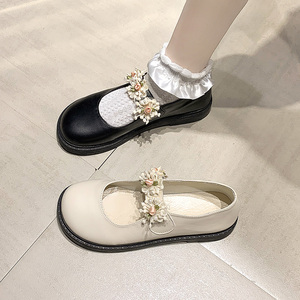 森女系圆头女单鞋