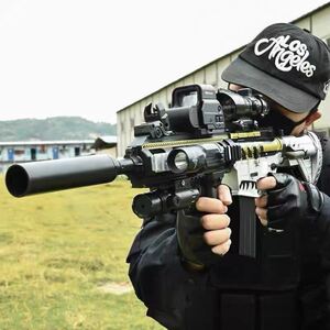 qbz手自一体qbz95式儿童玩具电动连发水晶95式手动软弹九五突击枪