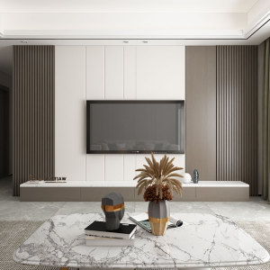 硬包电视机背景墙现代简约轻奢客厅沙发木格栅护墙板卧室床头软包