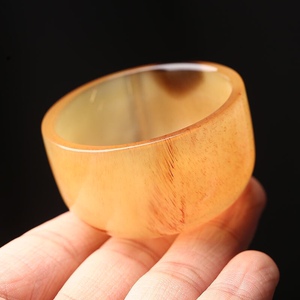 正宗西藏老羊角整料打磨酒杯满血角质茶杯摆件酒具茶具杯子碗养身