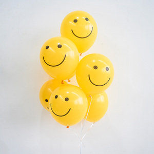 韩国加厚黄色笑脸气球表情包小红书同款儿童生日派对布置装饰拍照