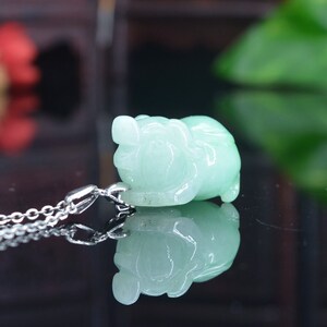 天然a货翡翠猪吊坠a货缅甸玉猪挂件立体生肖小猪猪玉佩项链10921