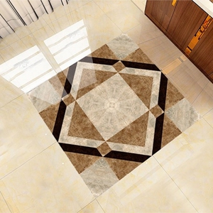 瓷砖自粘贴纸地面翻新遮丑地砖花纹过门石走廊装饰客厅中式地贴.