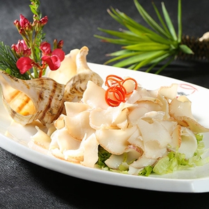 宴会海螺肉双响螺片酒店餐厅会所冷冻特色私房菜黄金鲍螺片配海螺