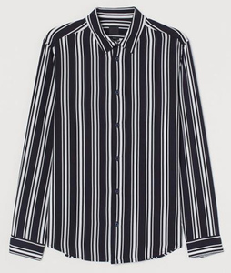 hm条纹衬衫男