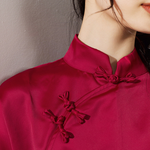 女装唐装盘扣衬衫宽松